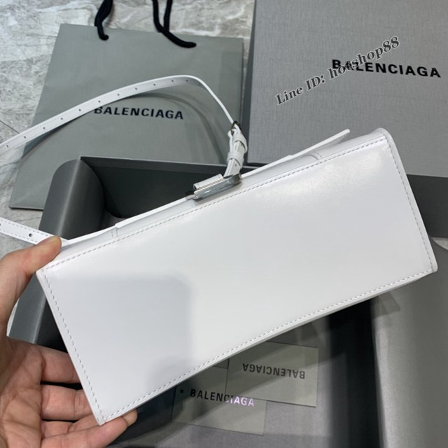 Balenciaga專櫃新款小號手提肩背女包原單沙漏包 巴黎世家平紋白銀扣沙漏包 fyj1407